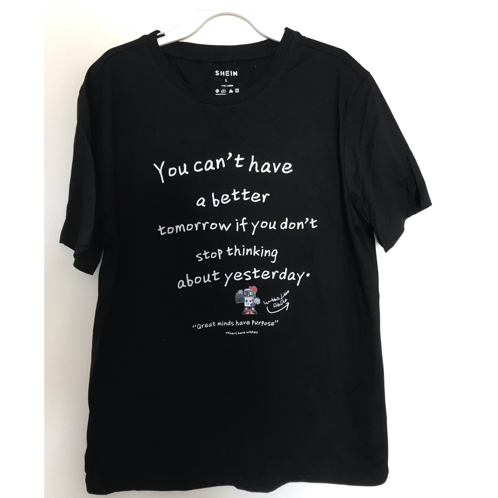 Shein Unisex Black Tee Better Tomorrow Shein Unisex Black Tee Better Tomorrow